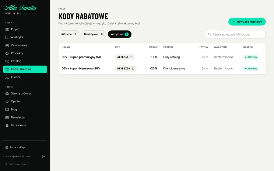 Kody rabatowe